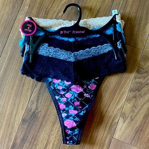Betsy Johnson five pack thongs.